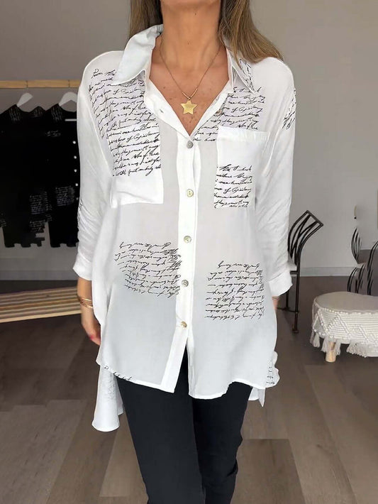 Camisa con estampado de letras