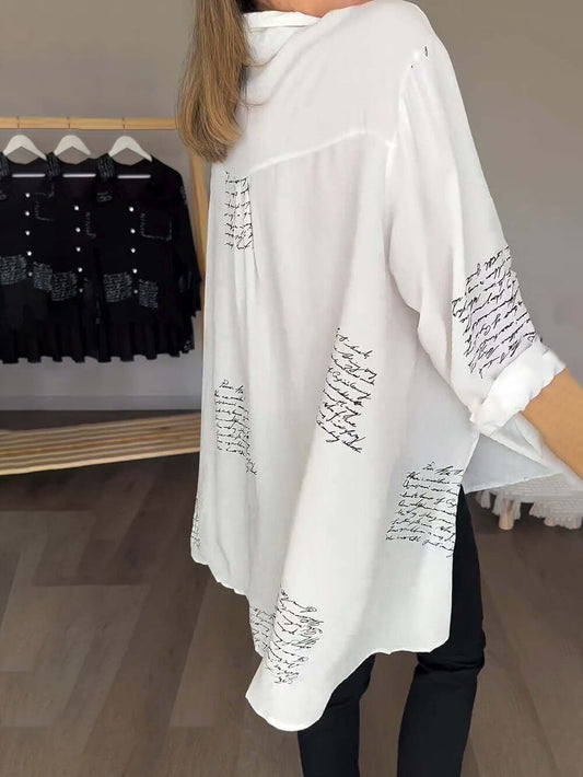 Camisa con estampado de letras