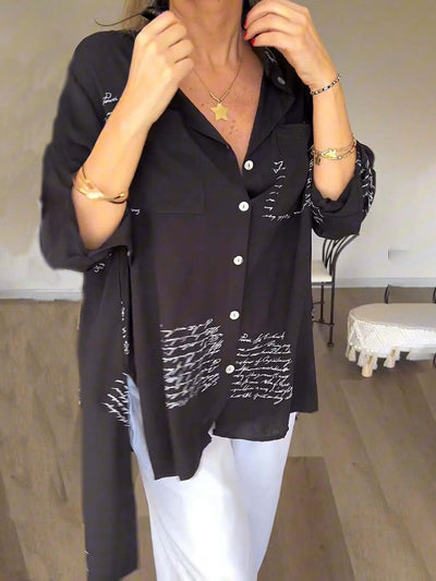 Camisa con estampado de letras