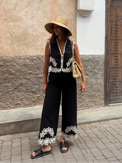 Traje de Chaleco corto con estampado