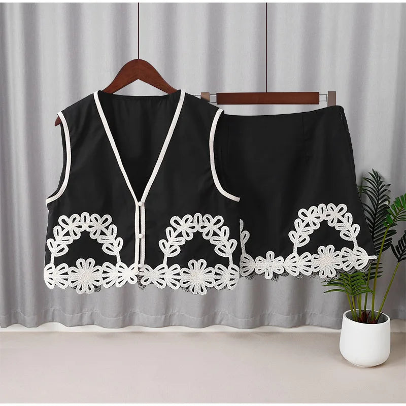 Traje de Chaleco corto con estampado
