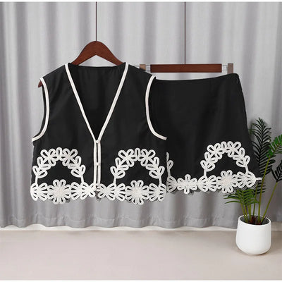 Traje de Chaleco corto con estampado