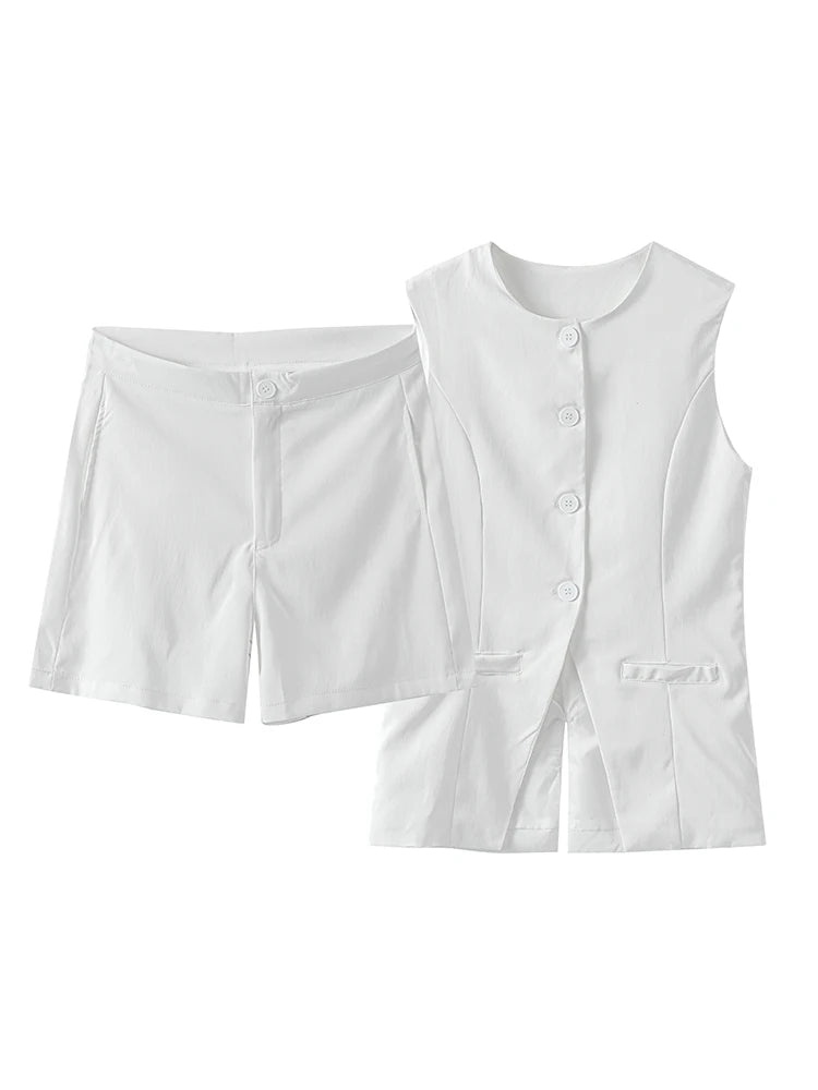 Conjunto de 2 piezas con bolsillos y botones