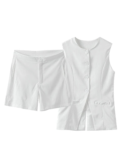 Conjunto de 2 piezas con bolsillos y botones