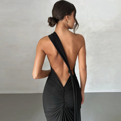 Vestido Halter de Medianoche