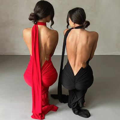 Vestido Halter de Medianoche