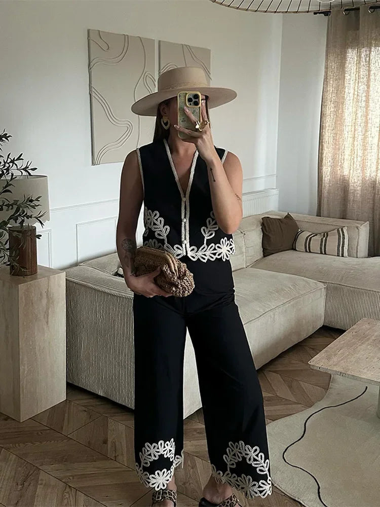 Traje de Chaleco corto con estampado