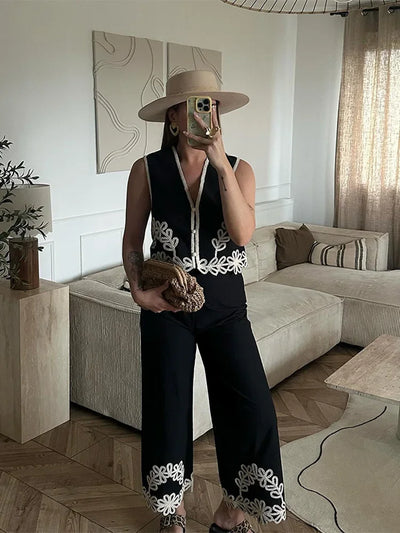 Traje de Chaleco corto con estampado